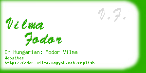 vilma fodor business card